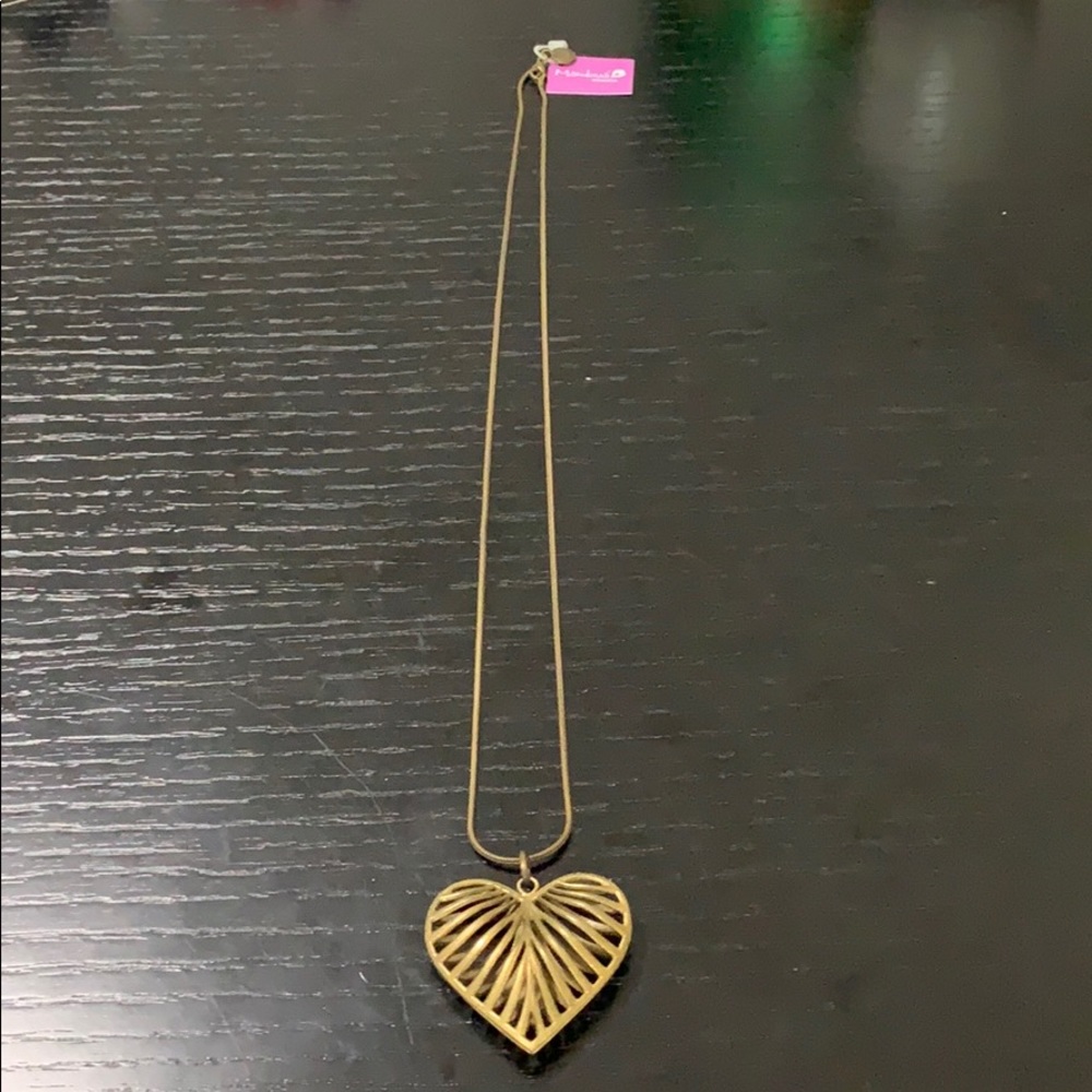 Heart necklace - old gold color